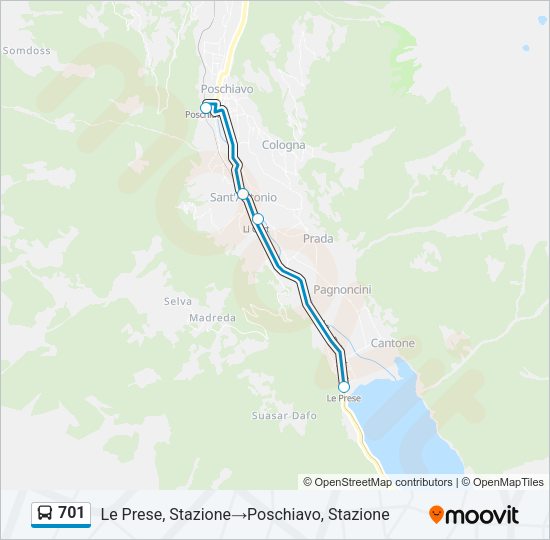 701 Bus Line Map
