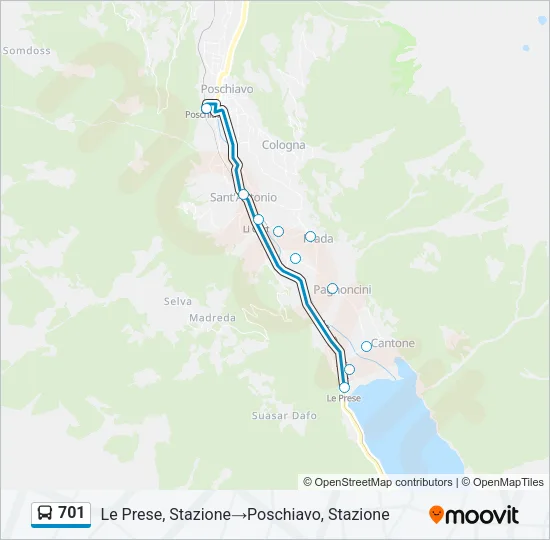 701 Bus Line Map