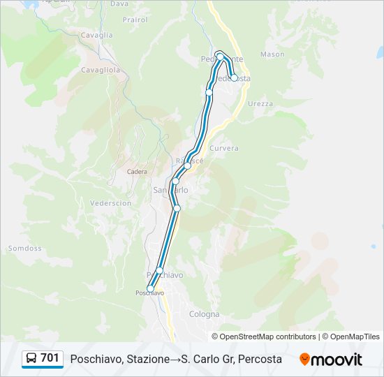 701 Bus Line Map