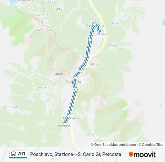 701 Bus Line Map