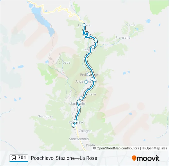701 Bus Line Map