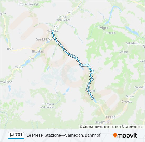 701 Bus Line Map