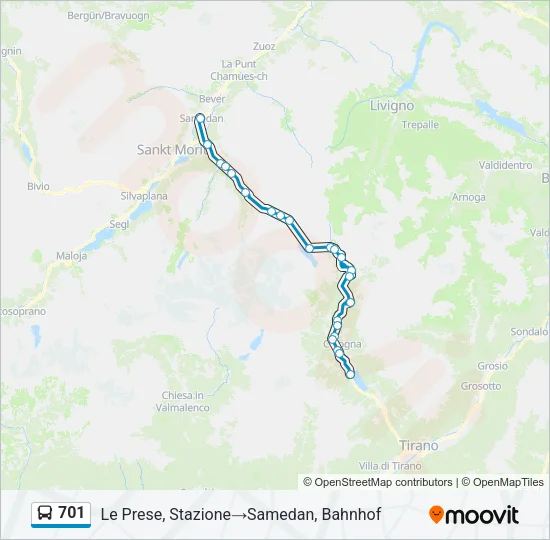 701 Bus Line Map