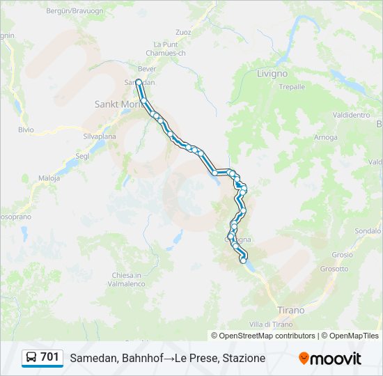 701 Bus Line Map