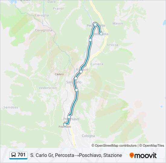 701 Bus Line Map