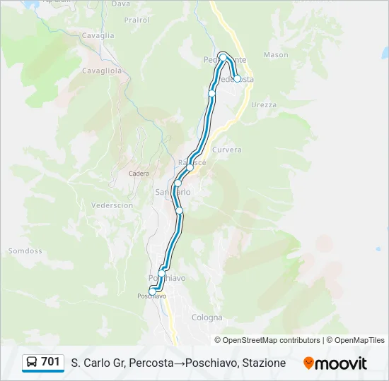 701 Bus Line Map