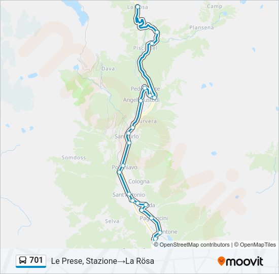 701 Bus Line Map