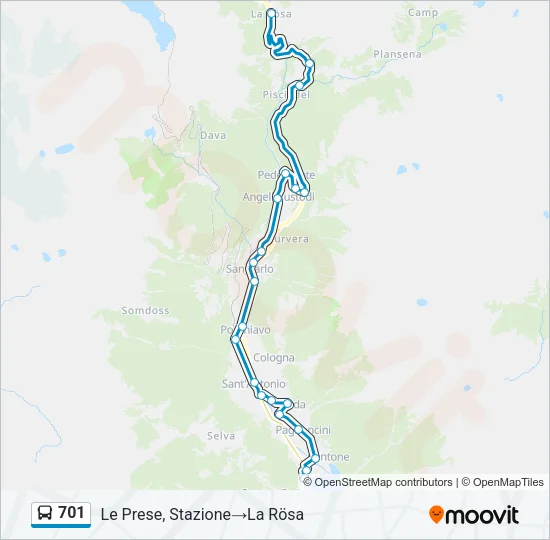 701 Bus Line Map