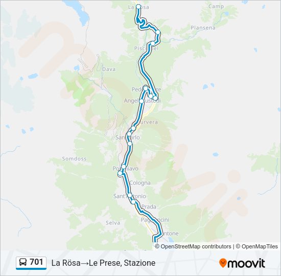 701 Bus Line Map