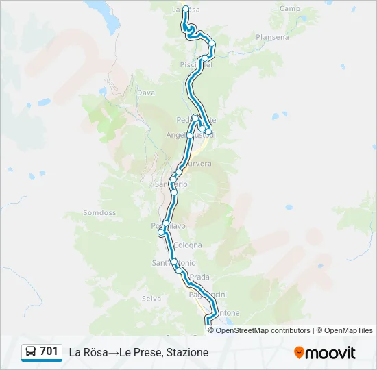 701 Bus Line Map
