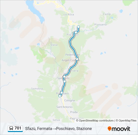 701 Bus Line Map