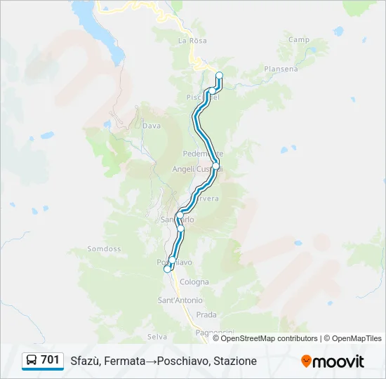 701 Bus Line Map