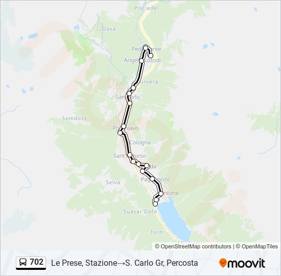 702 bus Line Map