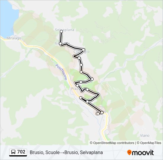 702 Bus Line Map