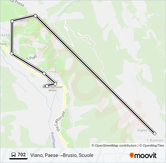702 Bus Line Map