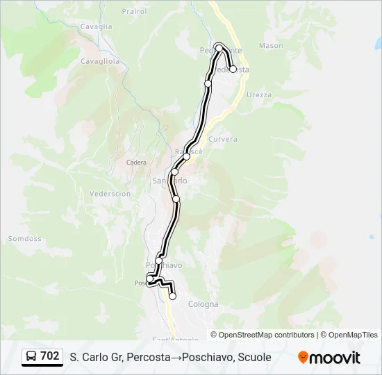 702 Bus Line Map