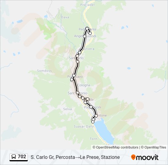 702 Bus Line Map