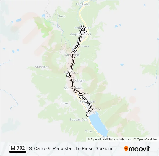 702 Bus Line Map