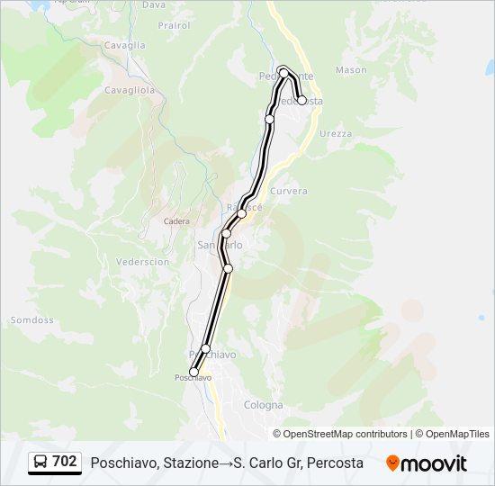 702 Bus Line Map