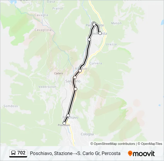 702 Bus Line Map