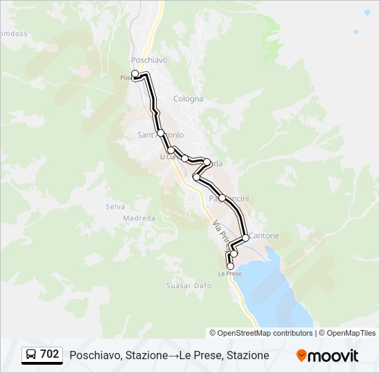 702 Bus Line Map
