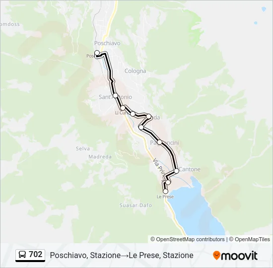 702 Bus Line Map