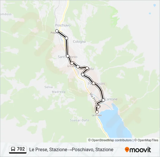 702 Bus Line Map