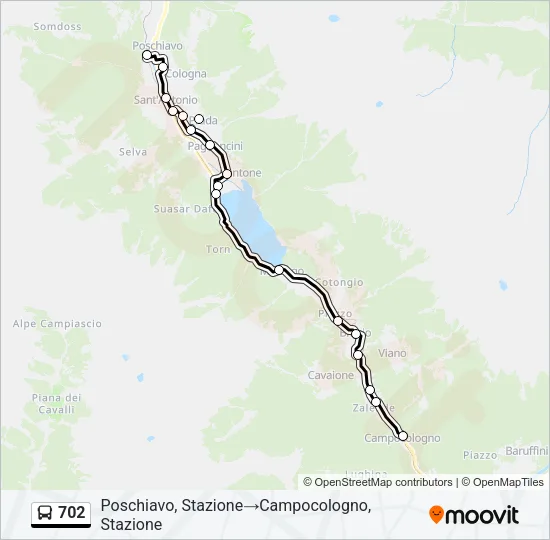 702 Bus Line Map
