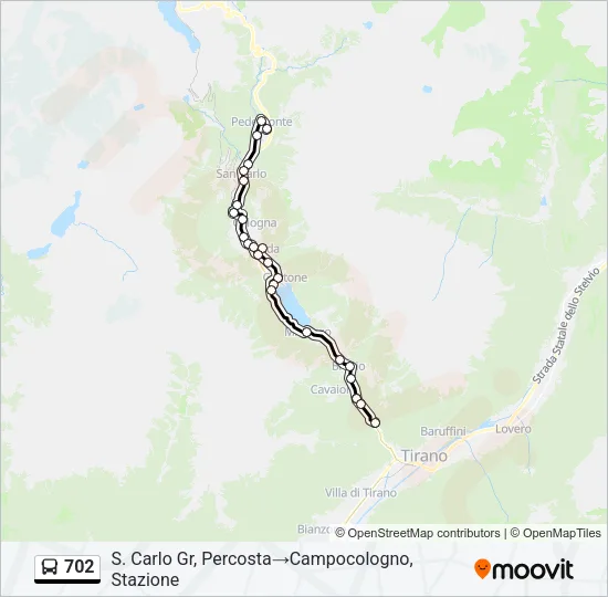 702 Bus Line Map