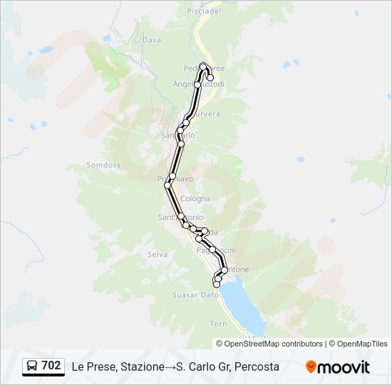 702 Bus Line Map