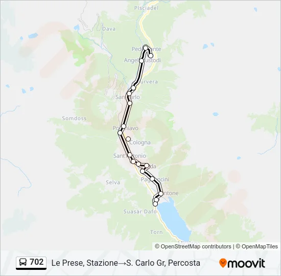 702 Bus Line Map