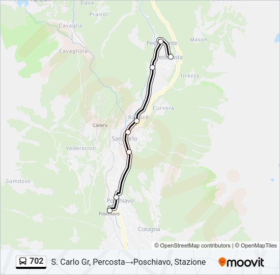 702 Bus Line Map
