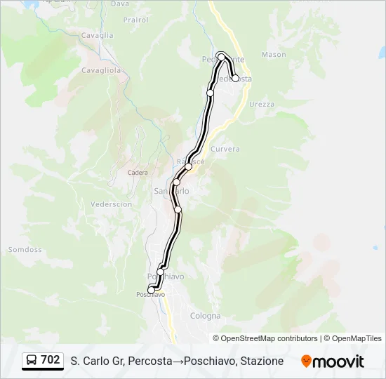 702 Bus Line Map