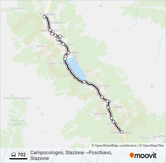 702 Bus Line Map