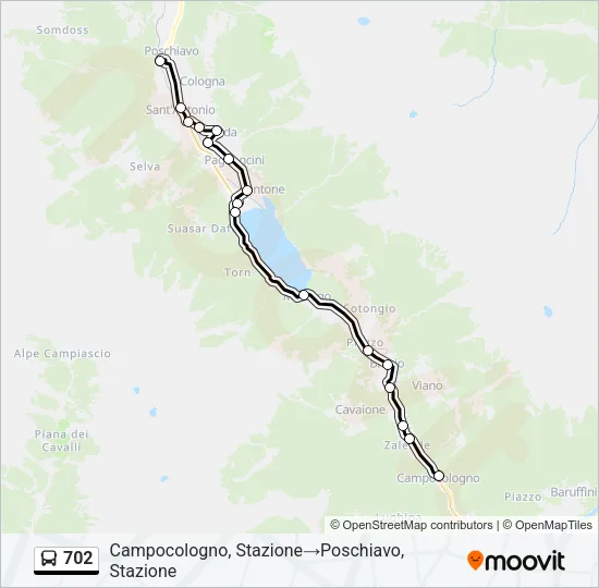702 Bus Line Map