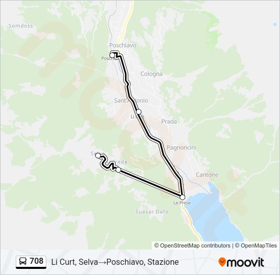 708 Bus Line Map