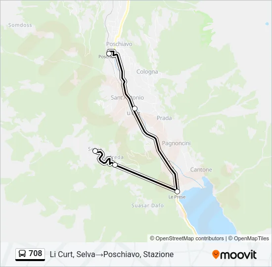 708 Bus Line Map