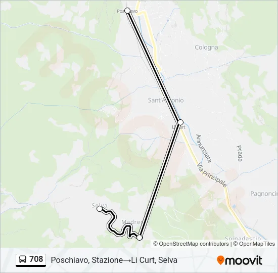 708 Bus Line Map