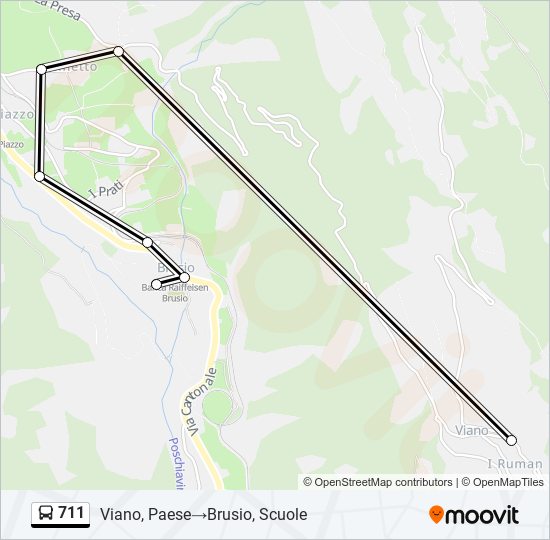 711 bus Line Map