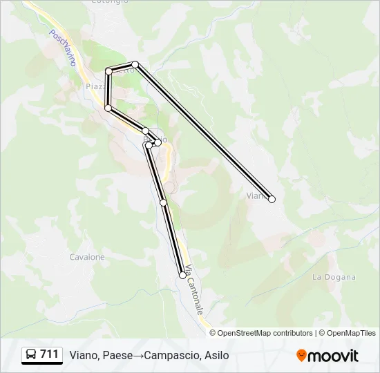 Plan de la ligne 711 de bus