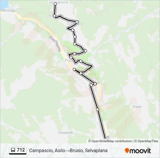 Plan de la ligne 712 de bus