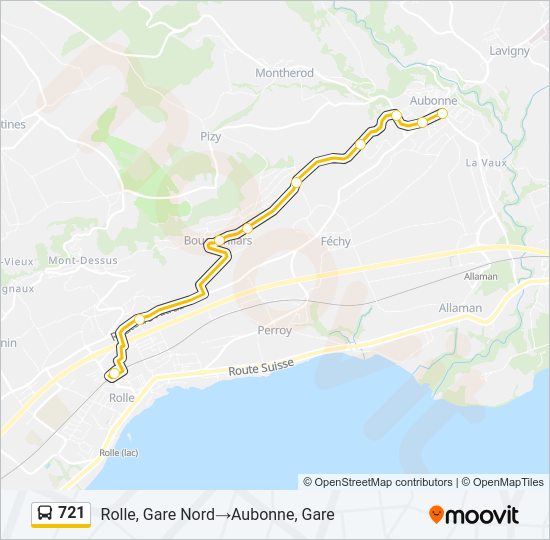 721 bus Line Map