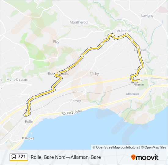721 Bus Line Map