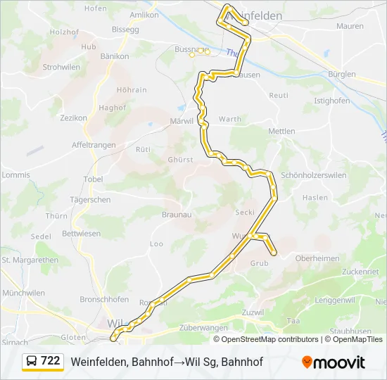 722 Bus Line Map