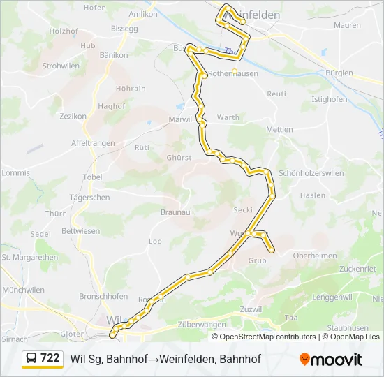722 Bus Line Map