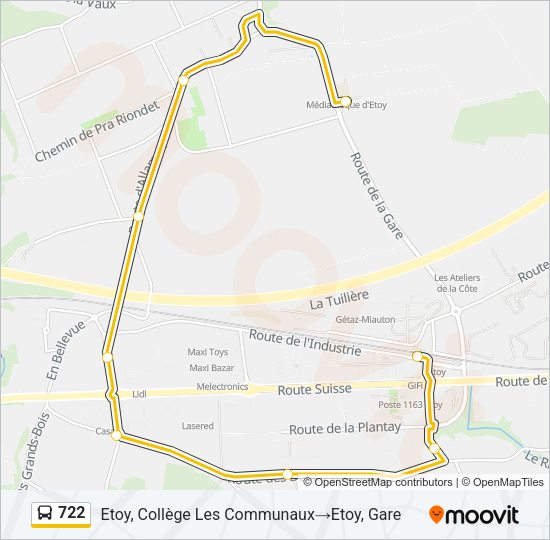 722 Bus Line Map