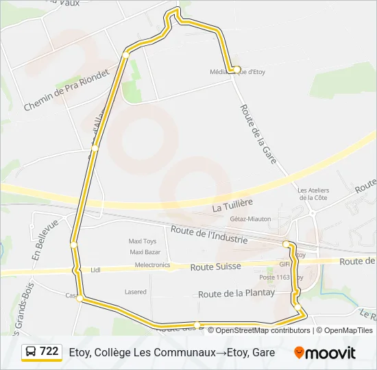 722 Bus Line Map