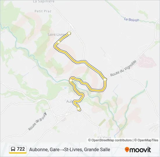 Plan de la ligne 722 de bus