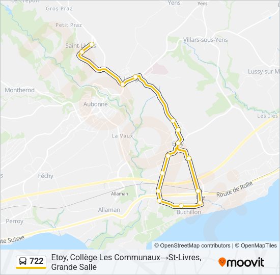 722 Bus Line Map