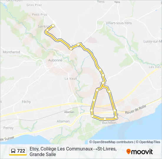722 Bus Line Map